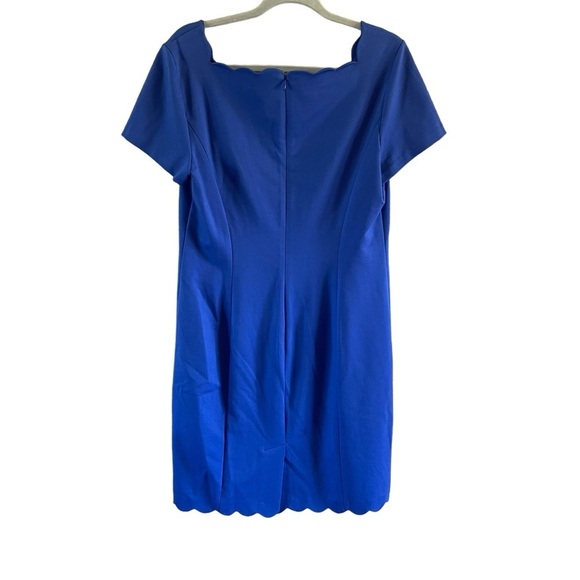 Talbots Square Neck Capped Sleeve Scalloped
Hem Sheath Dress Cobalt Blue. Sz.12 - Picture 2 of 9